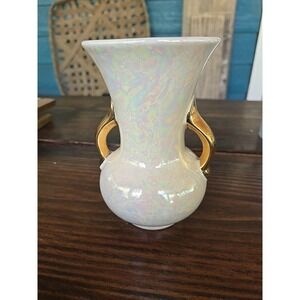 Pearl China Co Lusterware Vase With 22K Gold Handles